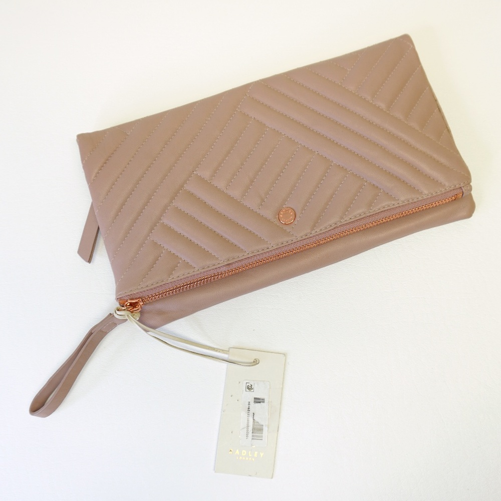 NEW Radley London Quilted  Ziptop Fold Over Clutch